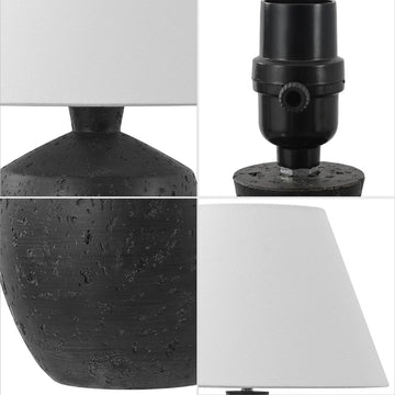 Myron 18" Minimalist Scandinavian Concrete Effect Resin/Iron LED Table Lamp - JONATHAN Y